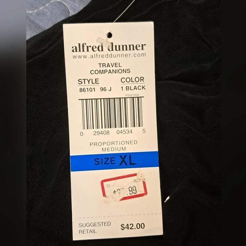 Alfred Dunner black travel companions travel pants size XL NWT - Picture 2 of 6